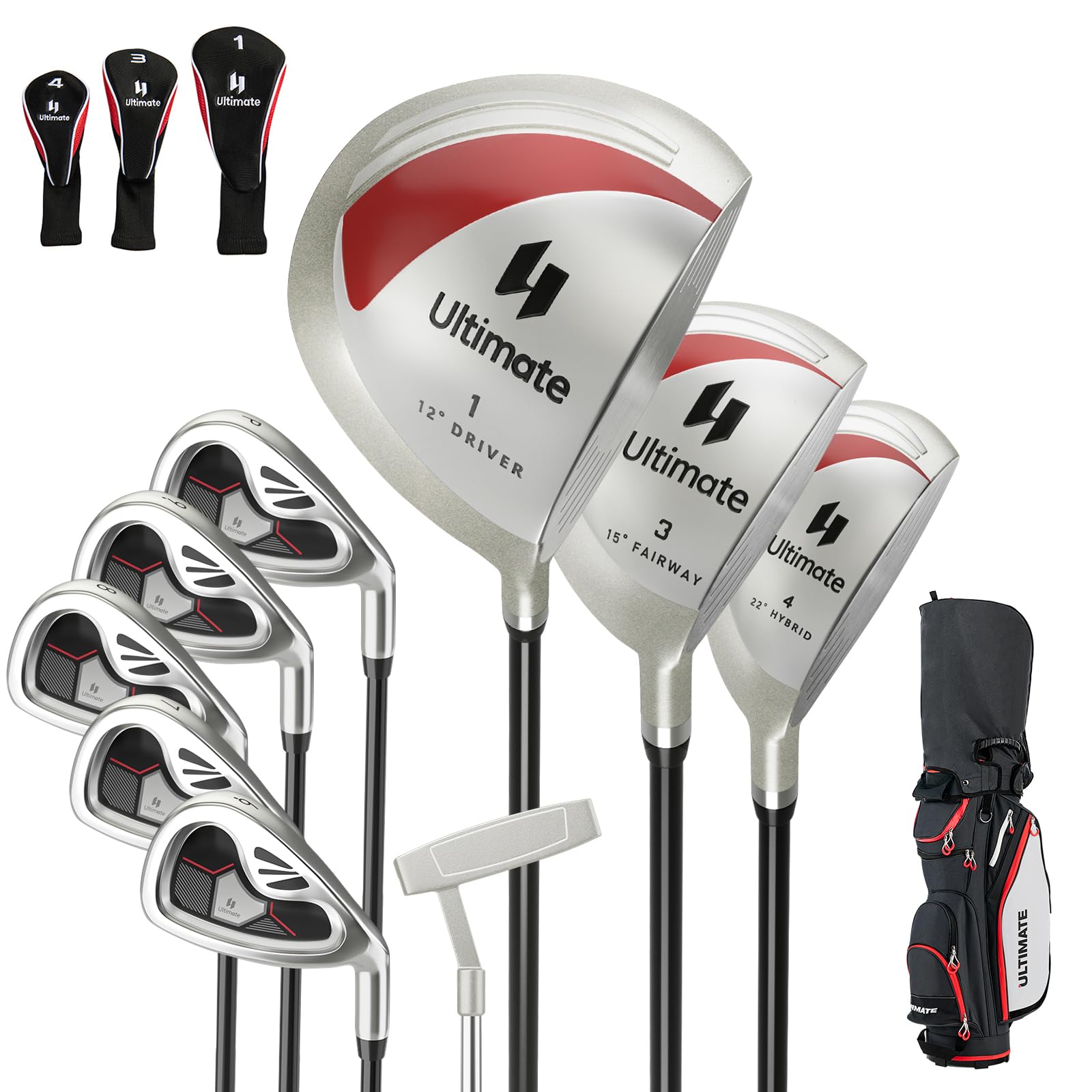 Tangkula Ensemble complet de 10 clubs de golf pour femme, main droite